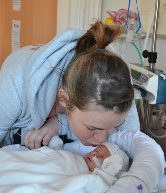 Bittersweet – Rachel gives her new baby boy a kiss
